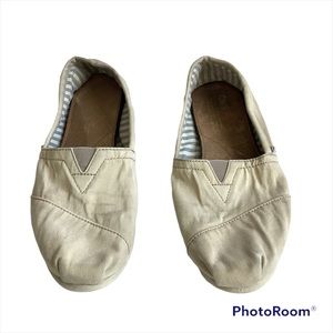 Toms Womens Classic Slip On Canvas Shoes Size 7.5 Khaki Tan Beige Multicolor